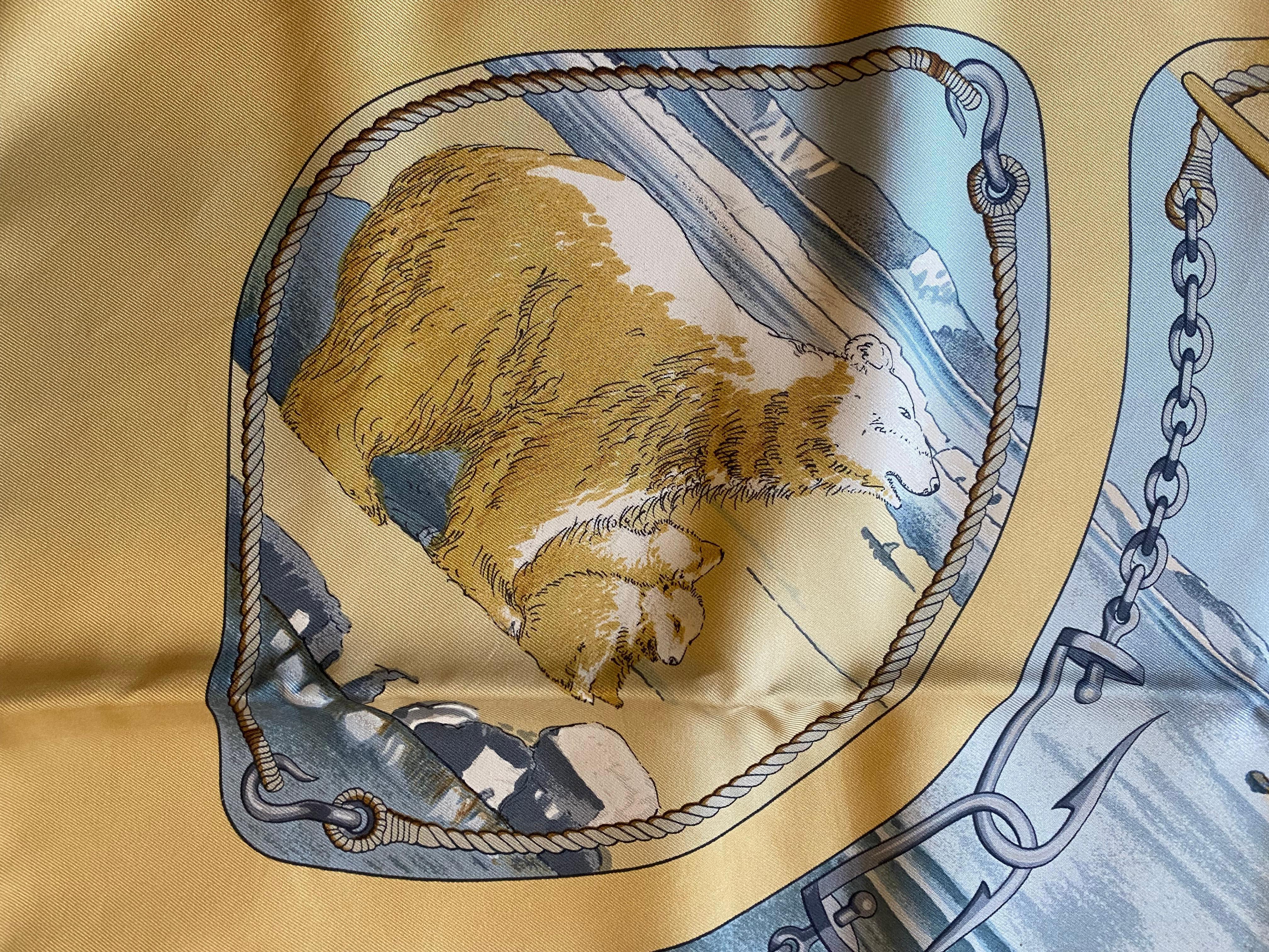 Hermes Groenland Silk Scarf In Good Condition For Sale In Glasgow, GB
