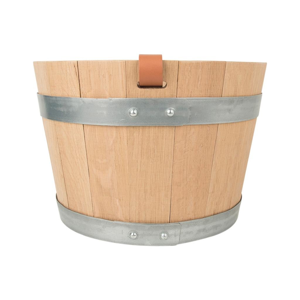 Hermes Groom Stable Bucket Oak Wood Leather Handle New For Sale 1