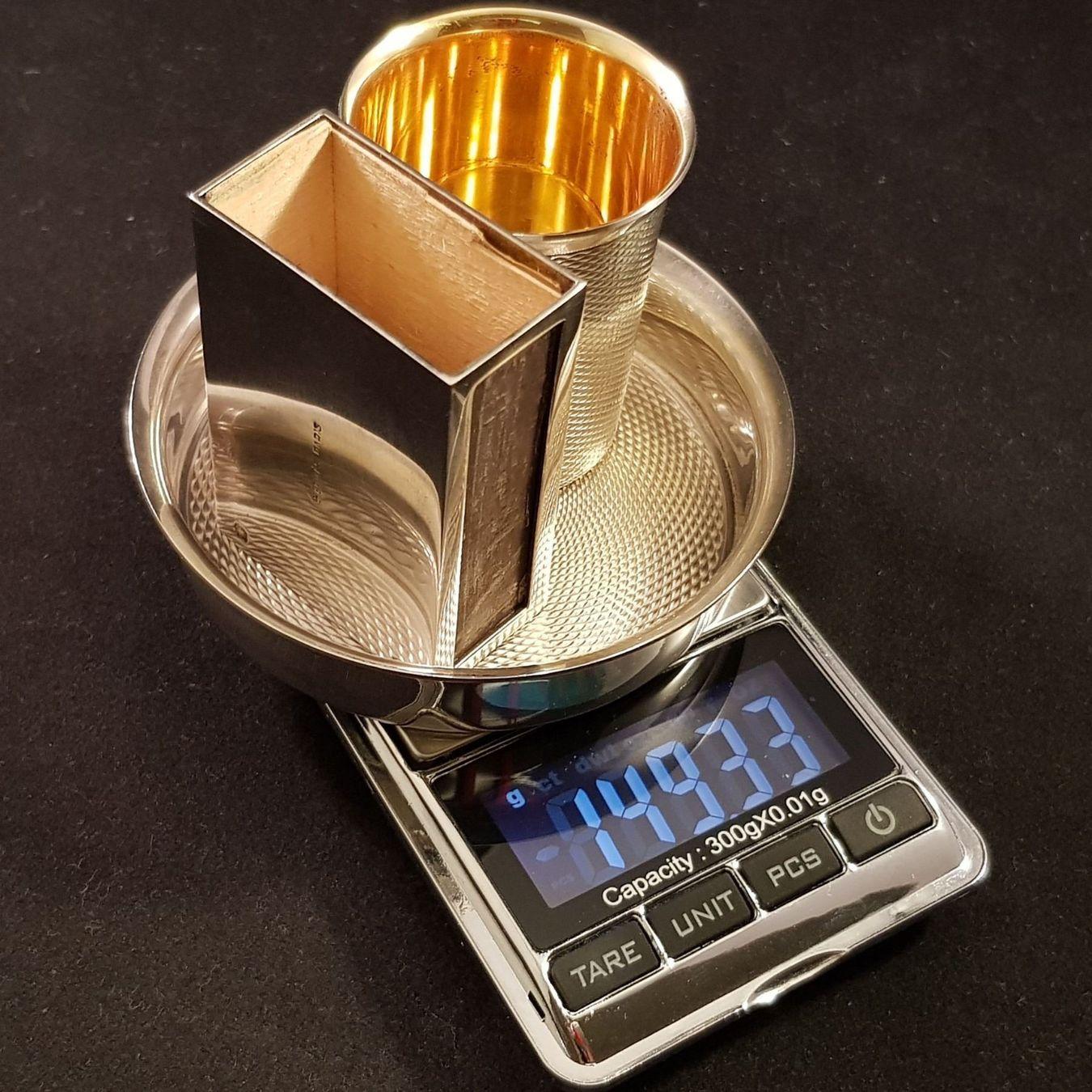 Ensemble de fumeurs Hermès Guilloche fabriqué par la Maison Ravinet d'Enfert Bon état à Sofia, BG