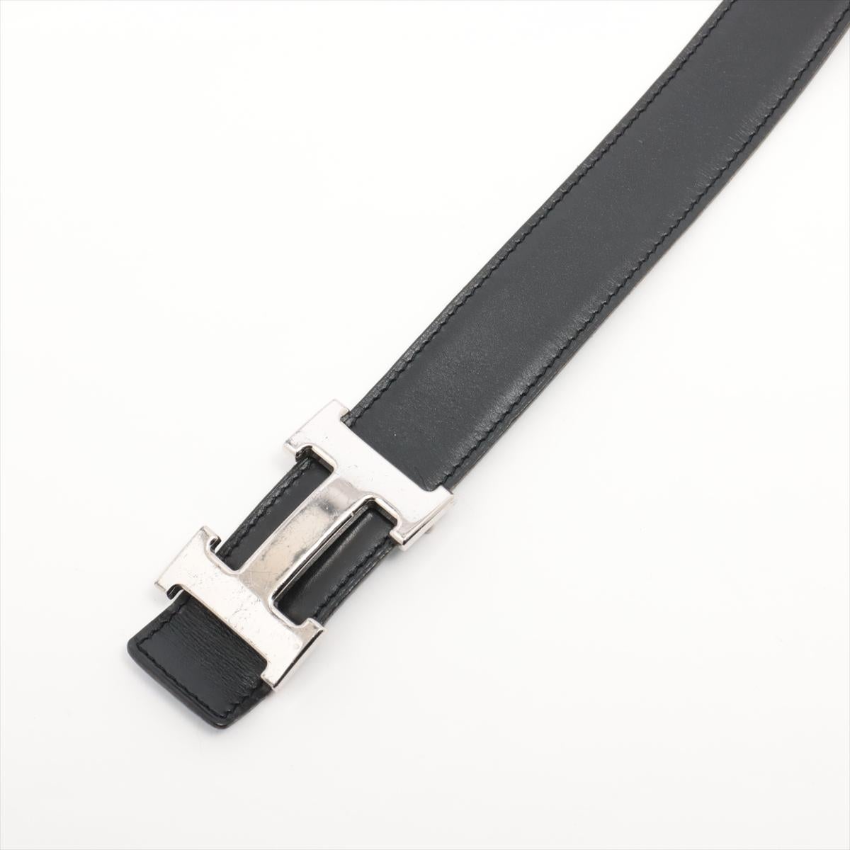 Hermès H Belt Black x Blue In Good Condition For Sale In Indianapolis, IN