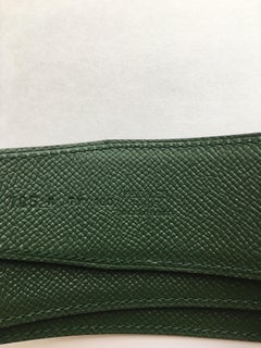 Hermes H Belt in Black and Vert Anglais. Epsom