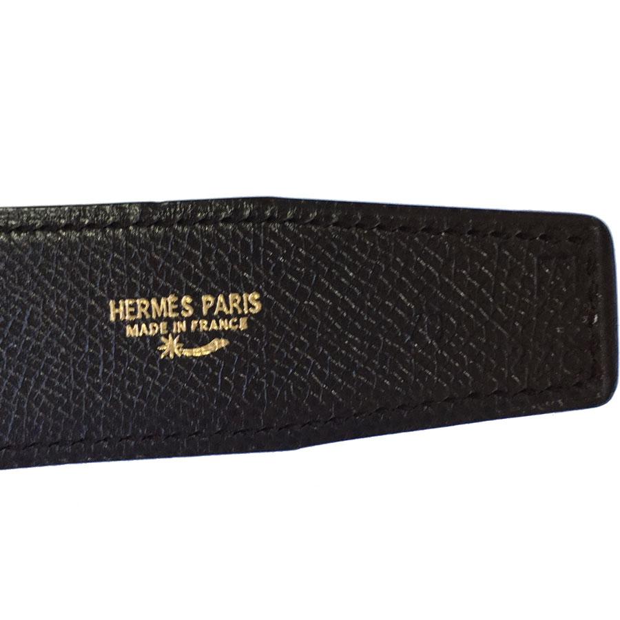 HERMES H Belt In Brown Swift And Chocolate Epsom Calfskin  In New Condition For Sale In Paris, FR