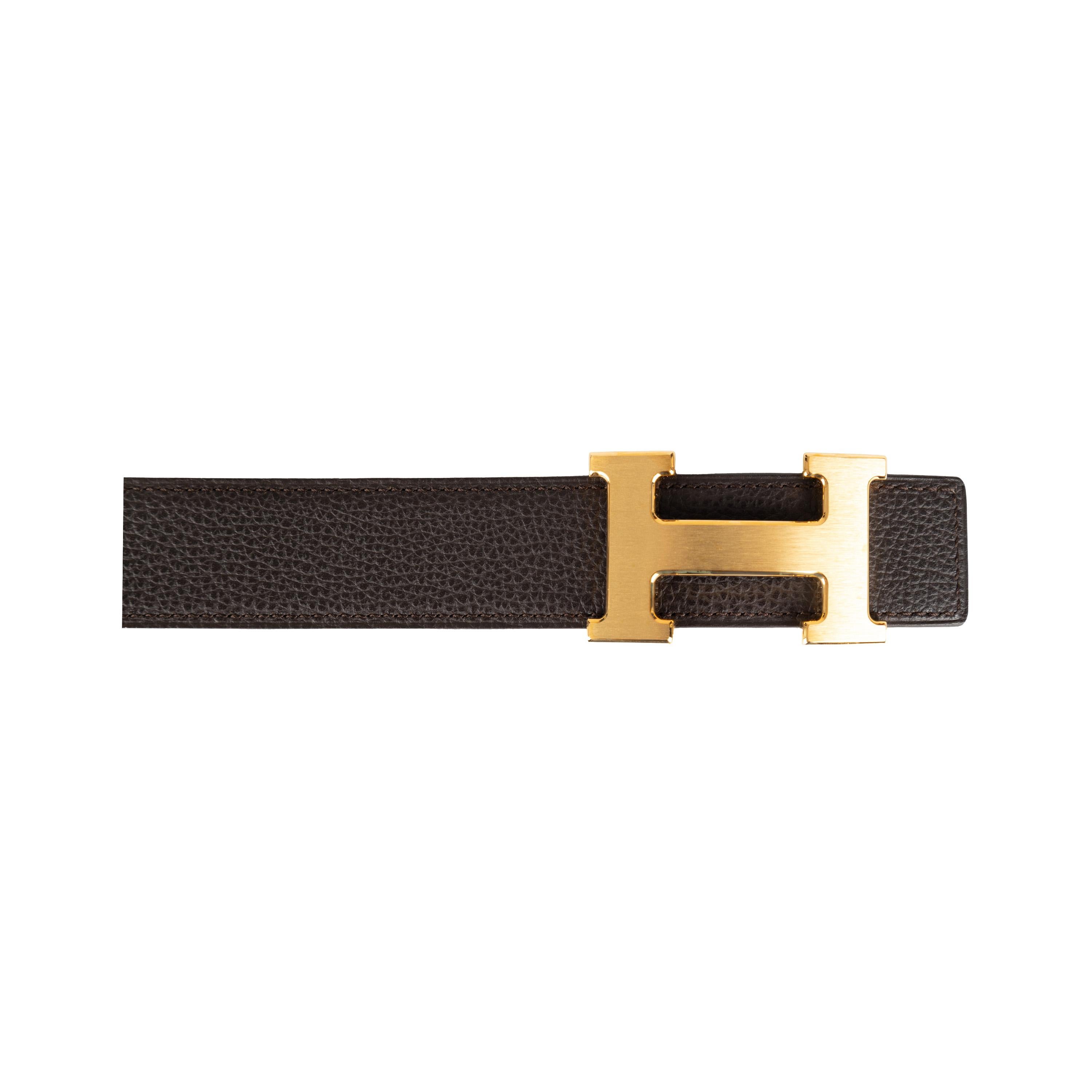 Women's Hermès H Buckle Reversible Leather Belt  For Sale