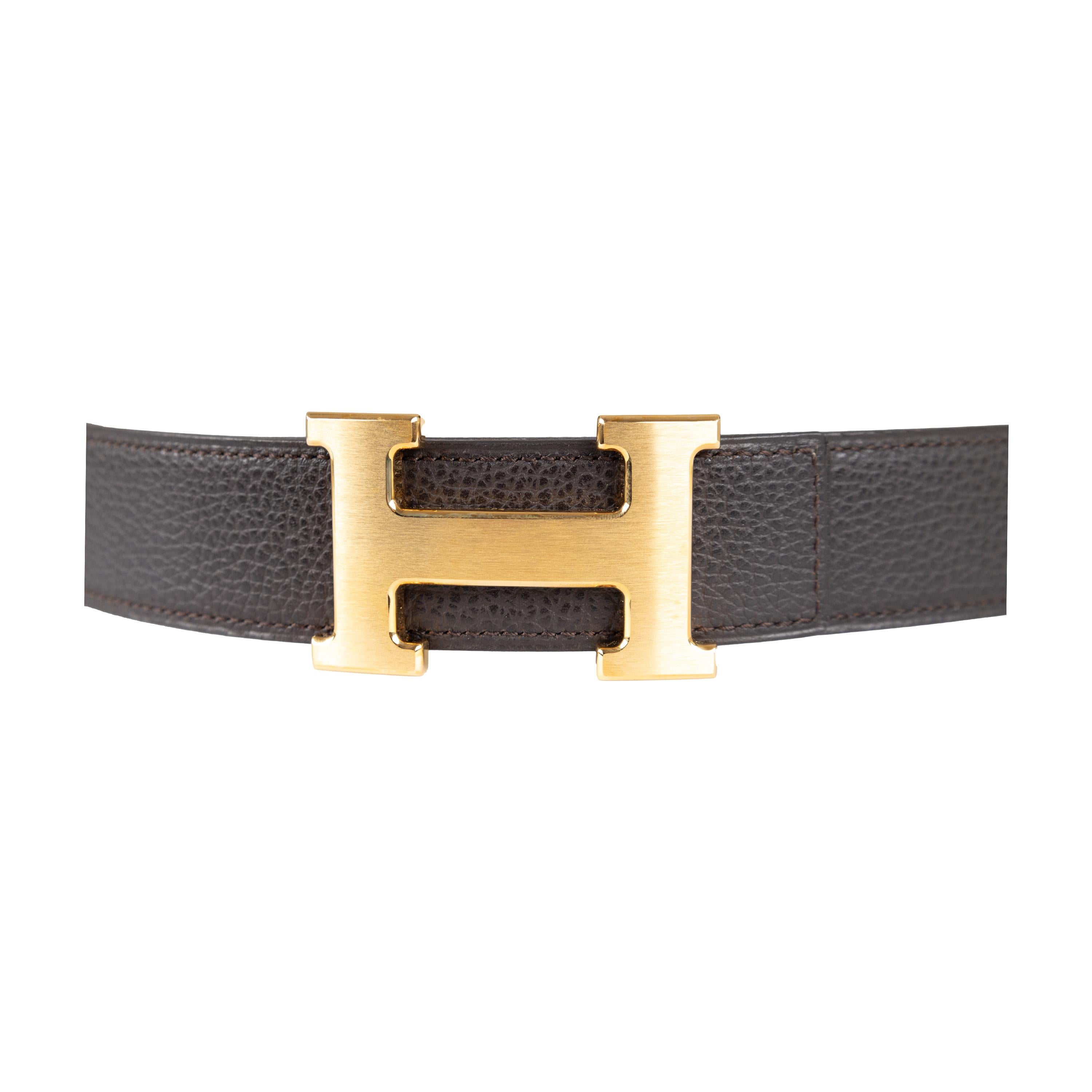 Hermès H Buckle Reversible Leather Belt  For Sale 1