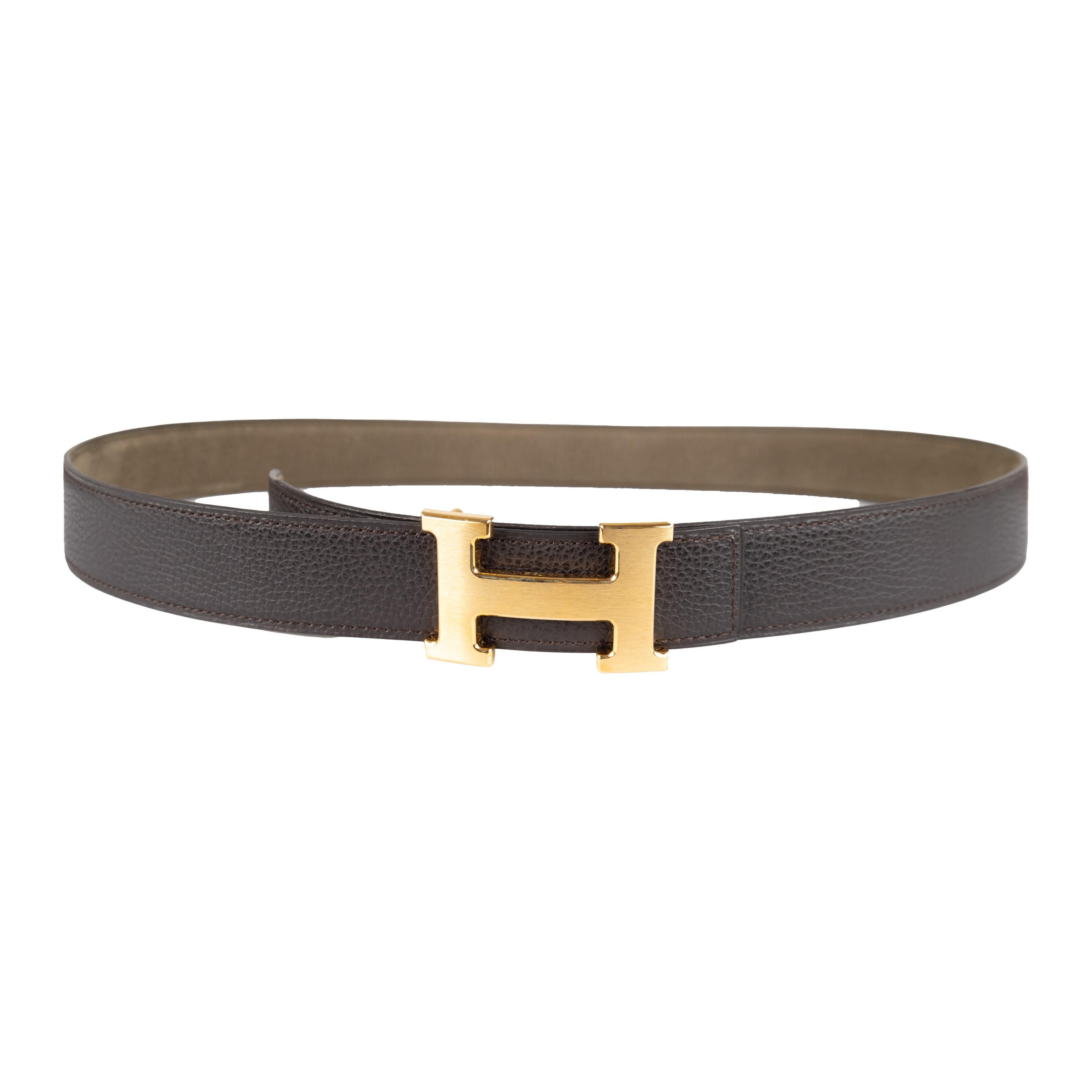 Hermès H Buckle Reversible Leather Belt  For Sale 3