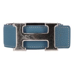 Hermes 'H' Buckle Togo Calfskin Reversible Belt