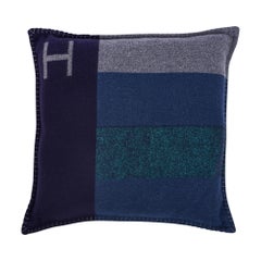 Hermes H Casaque Pillow Marine / Acier New w/ Sleeper