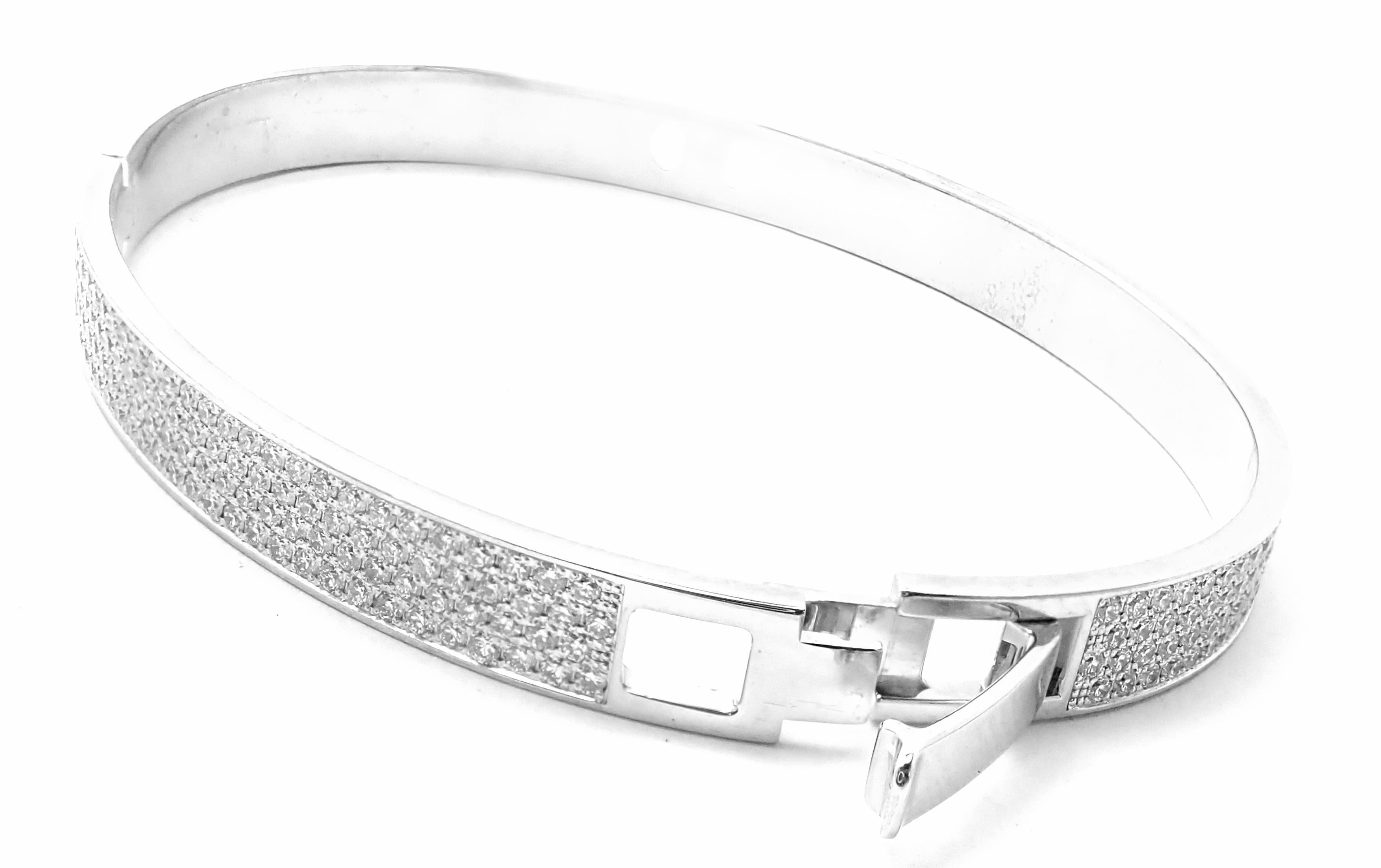 Hermes H D'Ancre Diamant Petit Modèle Bracelet en or blanc en vente 4
