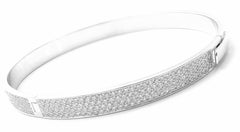 Hermes H D'Ancre Diamond Small Model White Gold Bangle Bracelet