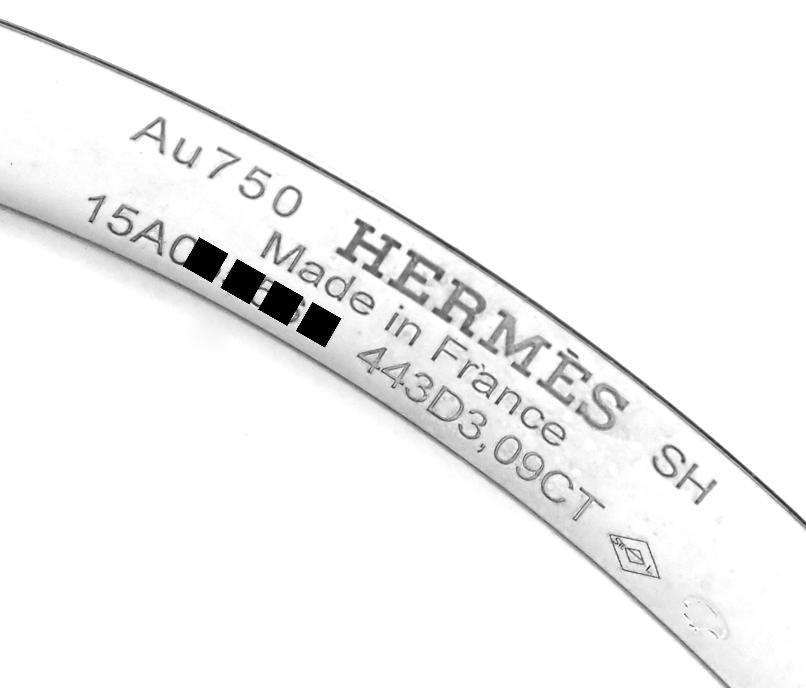 Taille brillant Hermes H D'Ancre Diamant Petit Modèle Bracelet en or blanc en vente
