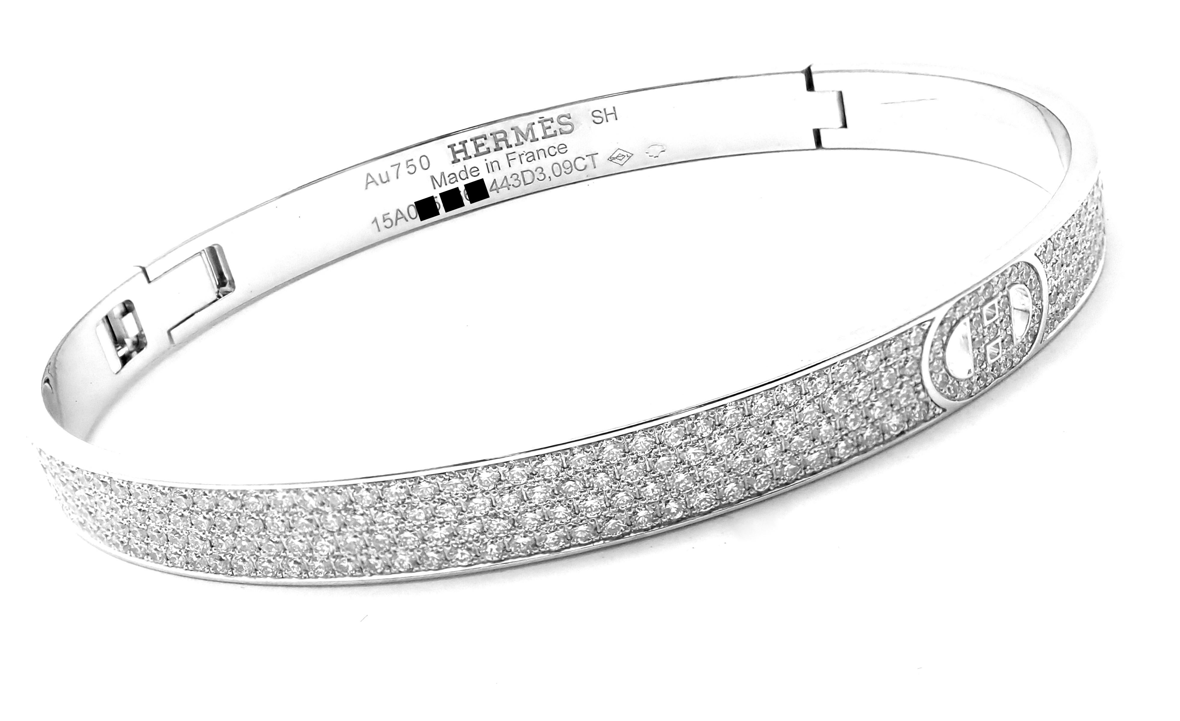 Hermes H D'Ancre Diamant Petit Modèle Bracelet en or blanc Excellent état - En vente à Holland, PA