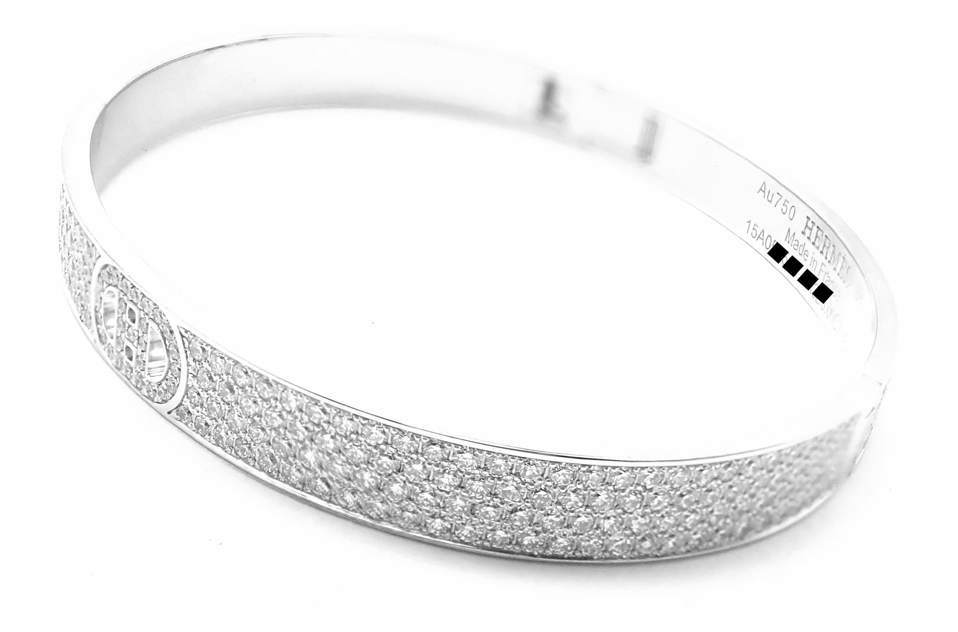 Hermes H D'Ancre Diamant Petit Modèle Bracelet en or blanc en vente 2