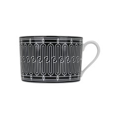 Hermes H Deco Breakfast Cup and Saucer Porcelain Set of 2