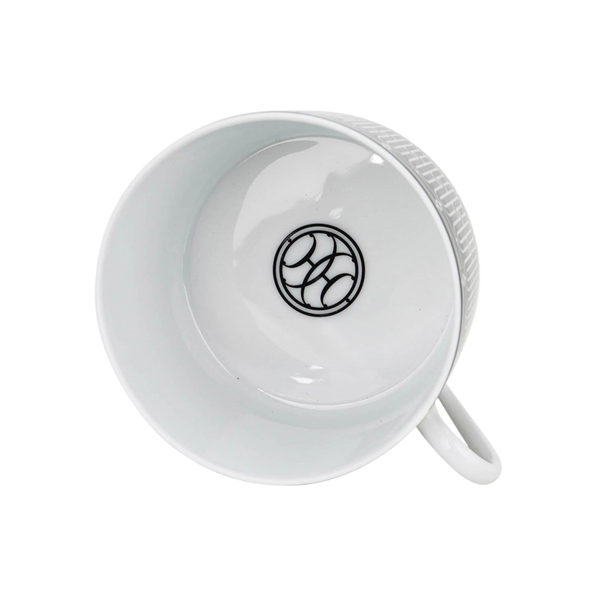 Hermes H Deco Breakfast Cup and Saucer Porcelain Set of 2 4
