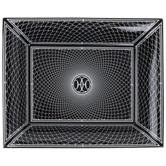 Hermes H Deco Change Tray Black w/ White Porcelain