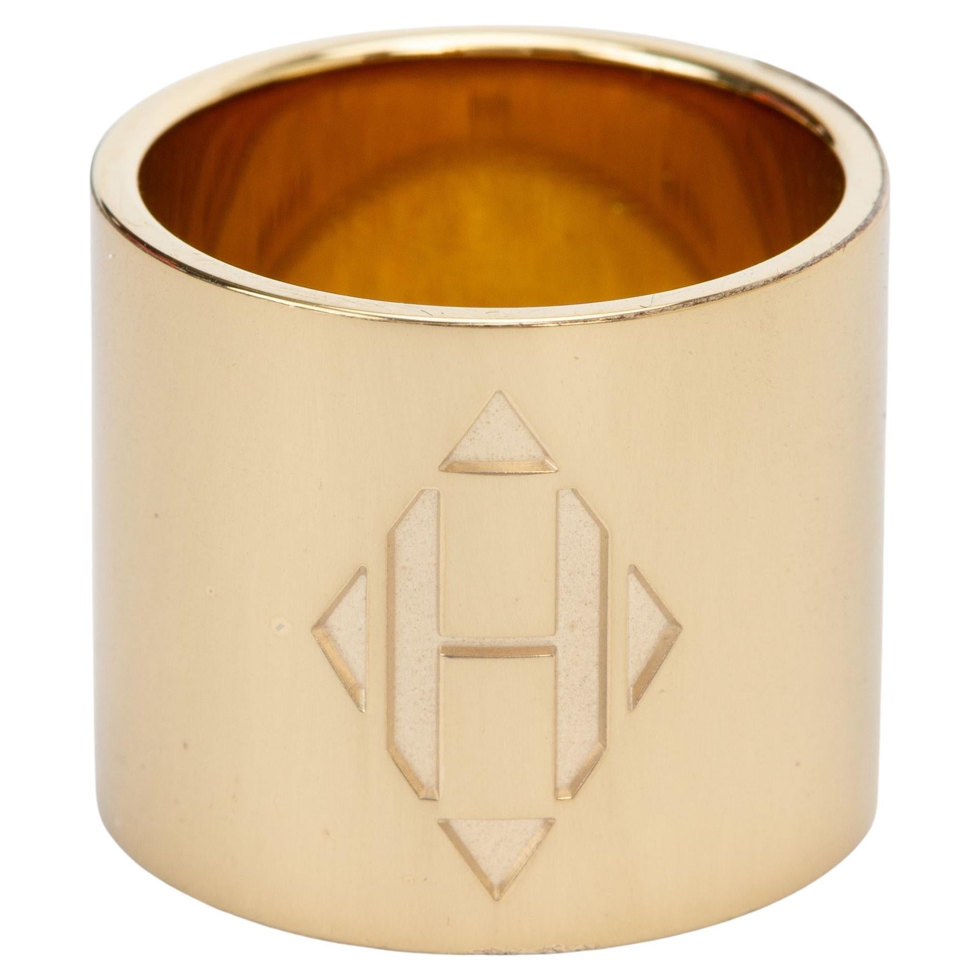 Hermes H' Diamant' Scarf Ring New