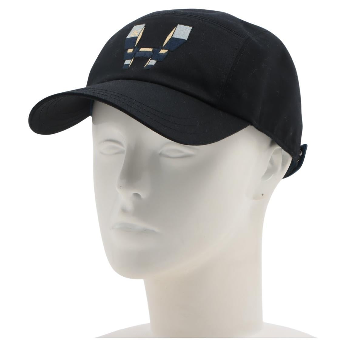 Hermès H Embroidered Cap Black For Sale