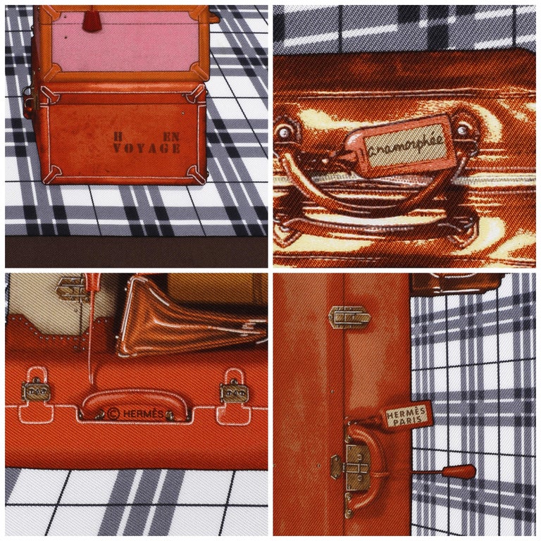 Hermes 2009 Orange/White Suitcase H Valise Toile Orange et Cuir