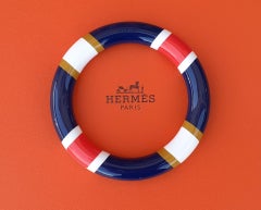 Hermès H Equipe Bracelet Horn and Wood in US Flag colors GM Size