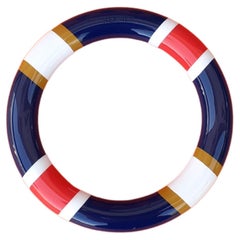 Hermès H Equipe Bracelet Horn and Wood in US Flag colors GM Size