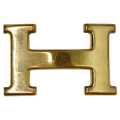 Hermes 'H' Gold Belt Buckle