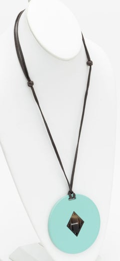 Collier « Buffalo » avec logo H d'Hermès, turquoise