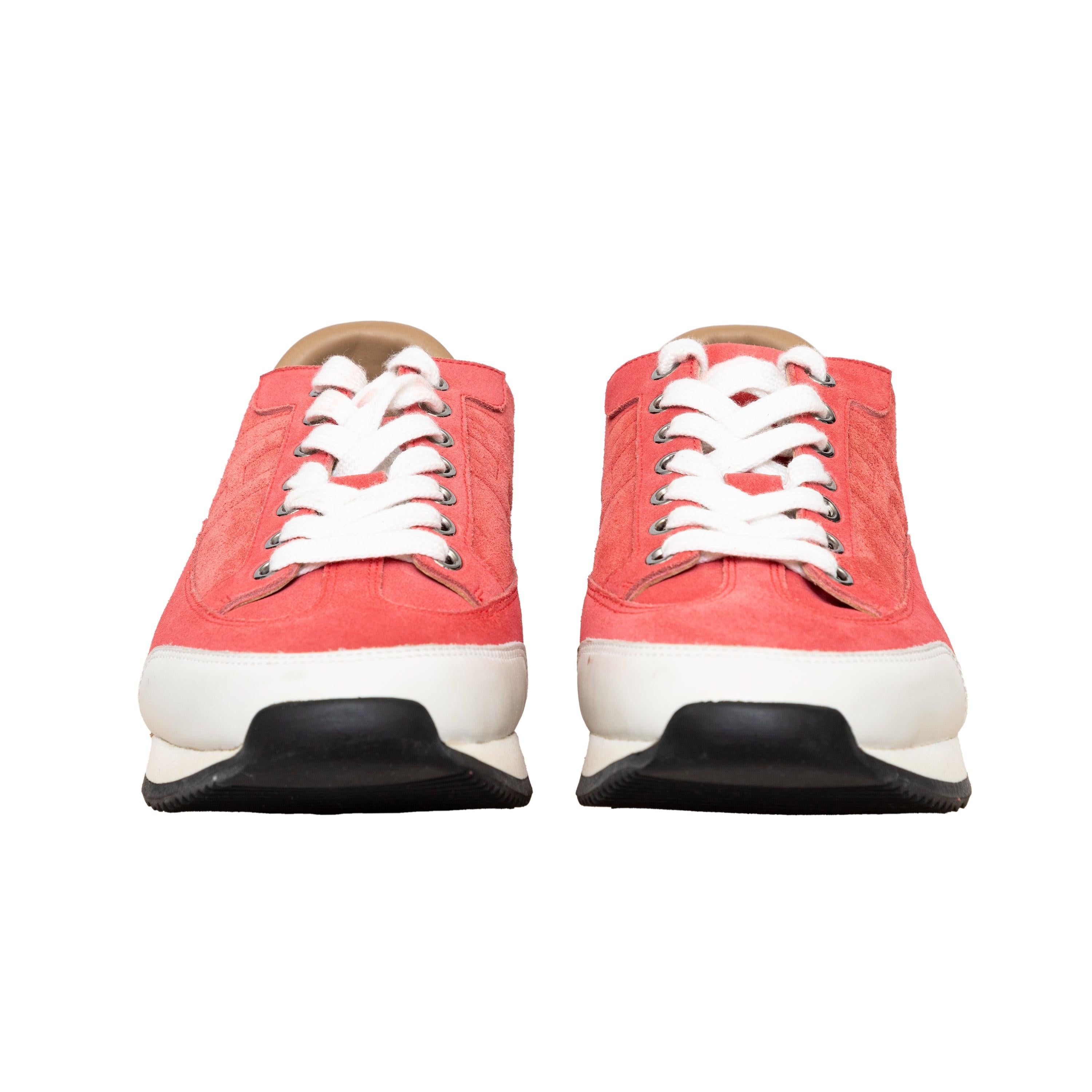 Red Hermès H Logo Low-cut Sneakers - '10s For Sale