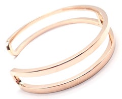 Hermes H Brazalete abierto brazalete de oro rosa