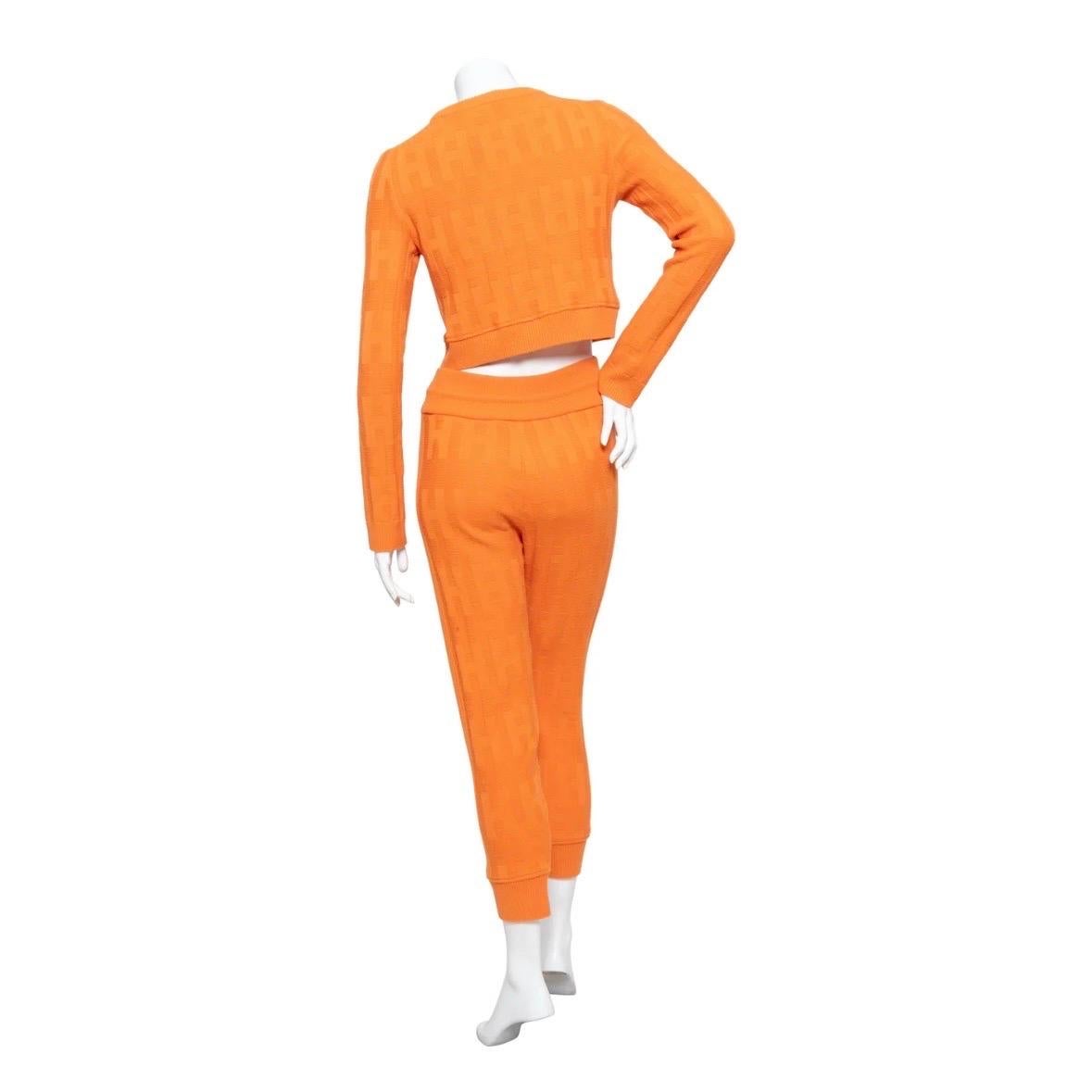 Hermès “H” Orange Terre Battue 2-Piece Set In Good Condition In Los Angeles, CA
