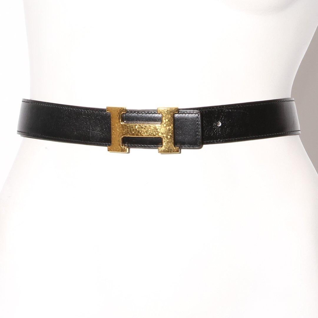 Black Hermès H Reversible Belt Circa 2011