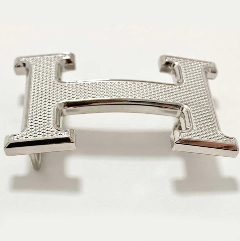 HERMES H Silver Buckle at 1stDibs