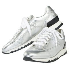 Hermès H Sneakers in silver leather