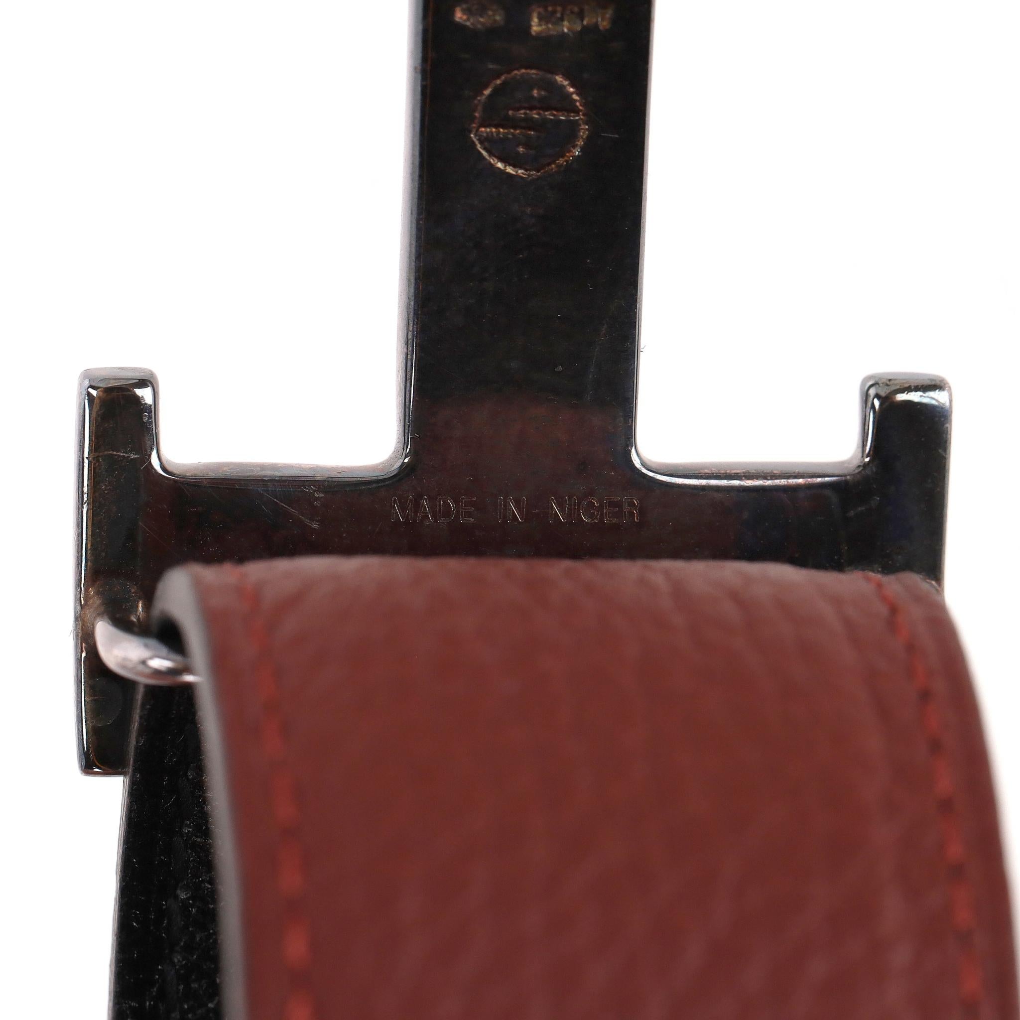 Cintura in pelle con fibbia in argento 925 di Hermes H. H. Touareg in vendita 1