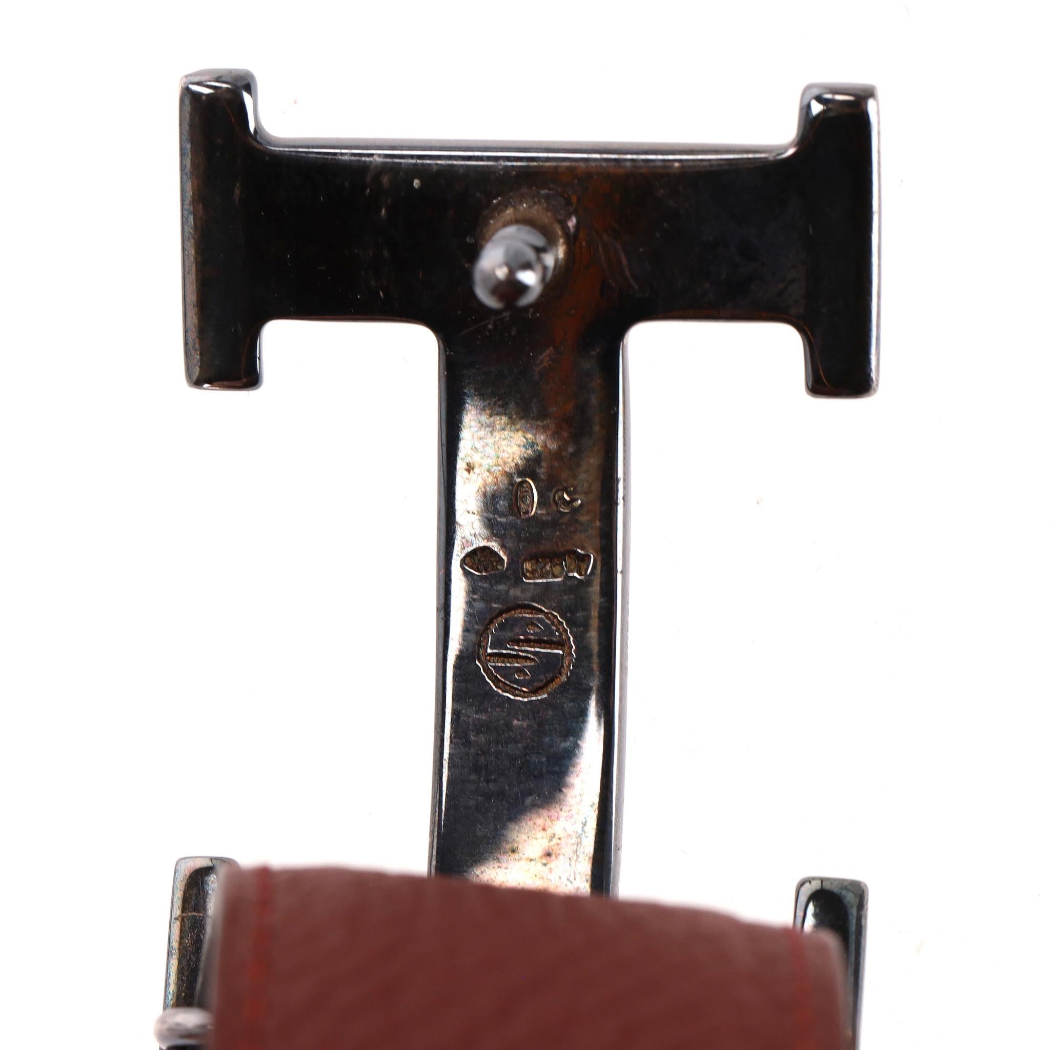 Cintura in pelle con fibbia in argento 925 di Hermes H. H. Touareg in vendita 2