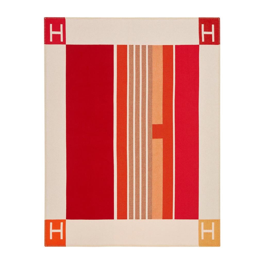 Hermes H Vibration Blanket Terre Cuite Limited Edition In New Condition For Sale In Miami, FL