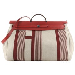 Hermes H Vibration Herbag Zip Cabine gedruckt Toile und Leder 50