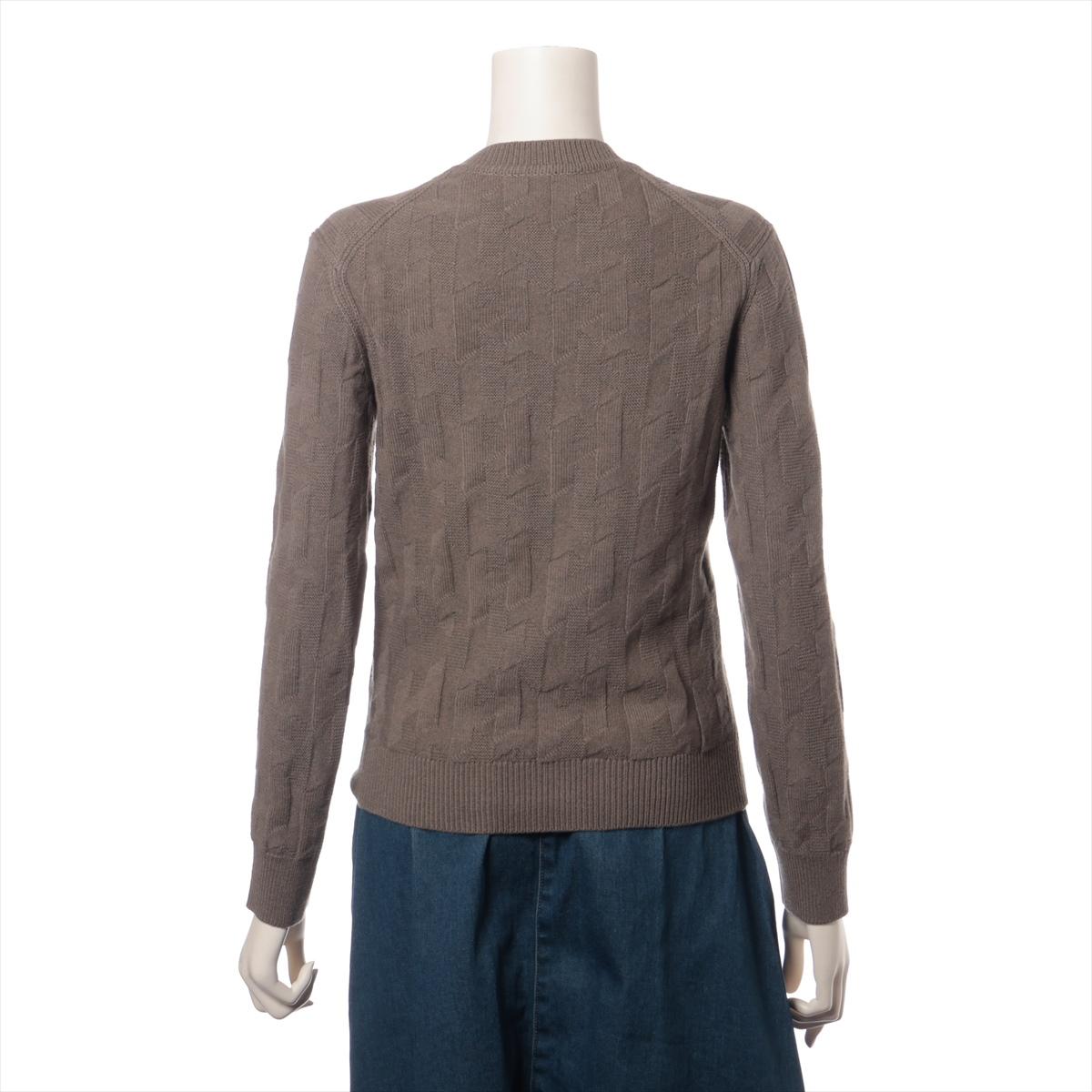 Gray Hermès H Wool Knit Brown For Sale