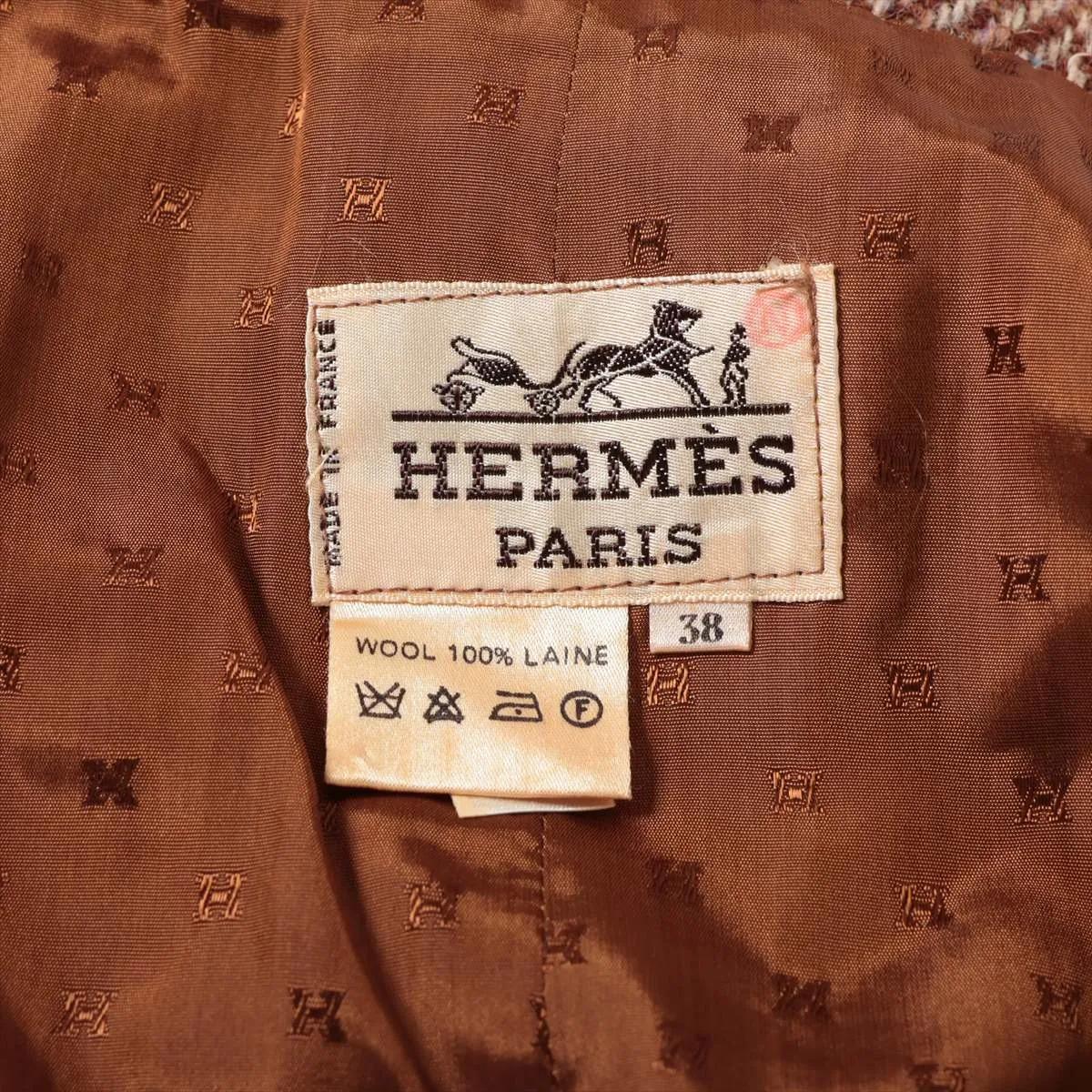 Falda de lana Hermès H Marrón en venta 2