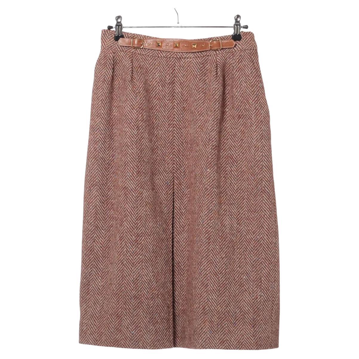 Falda de lana Hermès H Marrón en venta