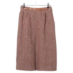 Hermès H Wool Skirt Brown