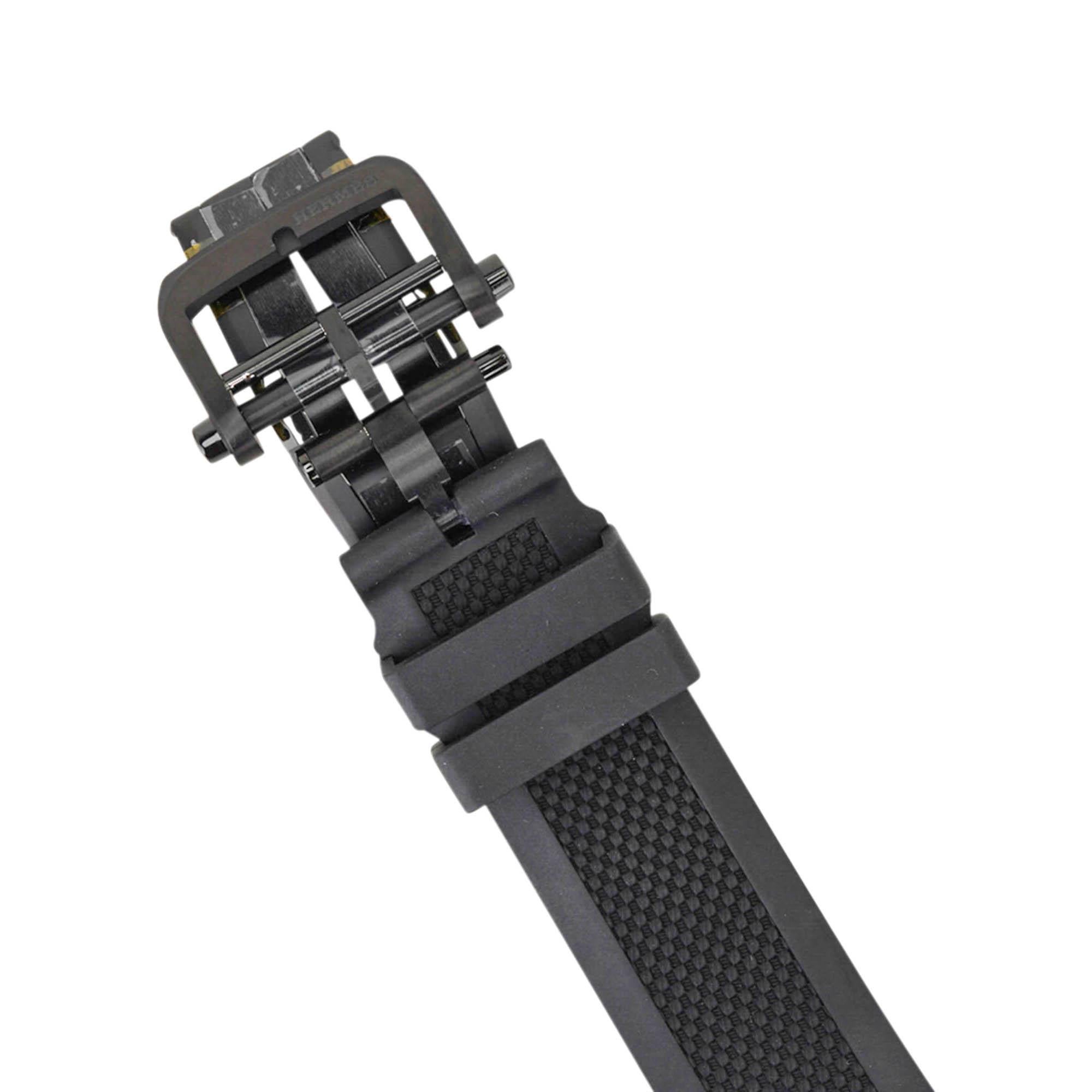 Hermes H08 La Matiere du Temps Rose Gold Watch Black Rubber Strap 42 mm For Sale 3