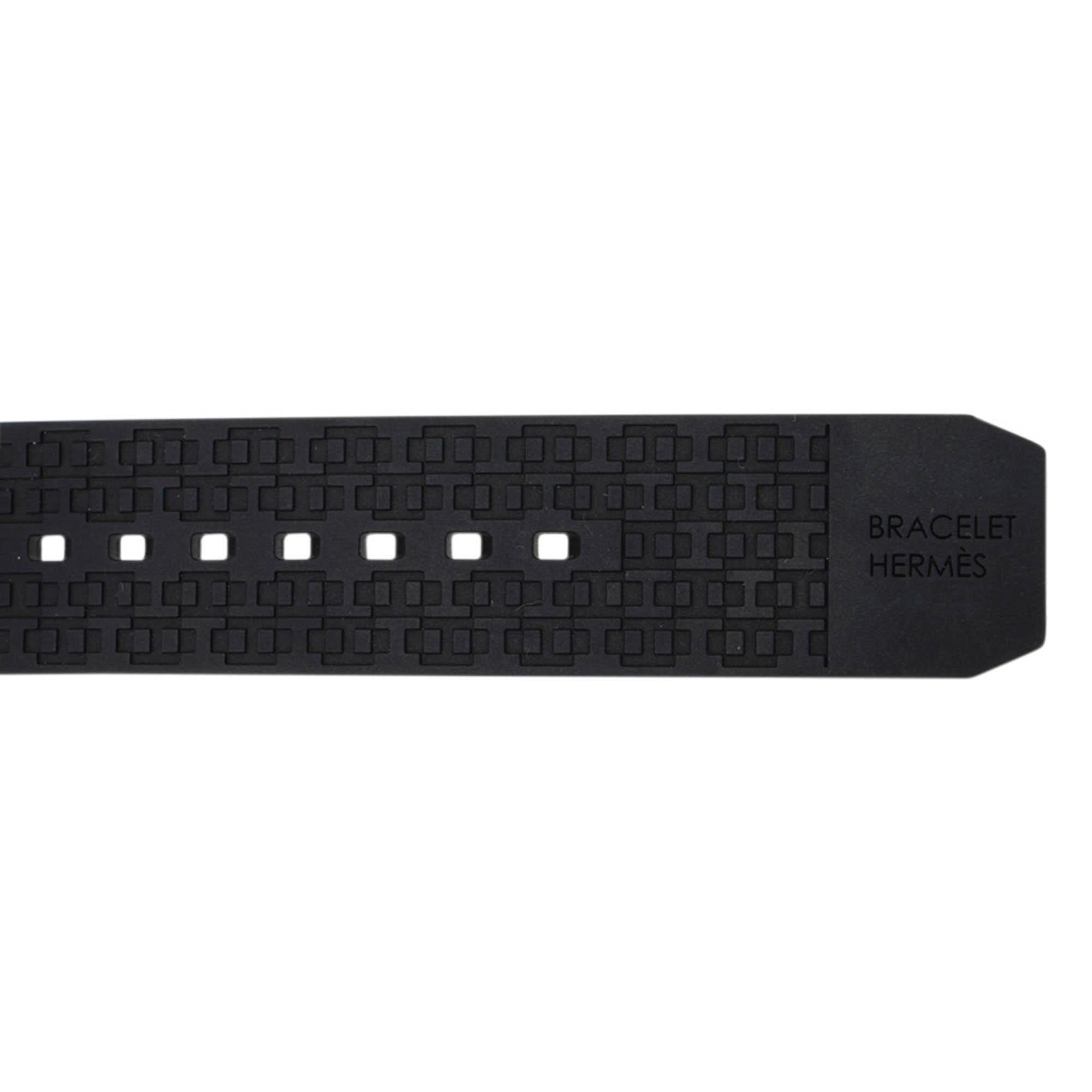 Hermes H08 La Matiere du Temps Rose Gold Watch Black Rubber Strap 42 mm For Sale 5