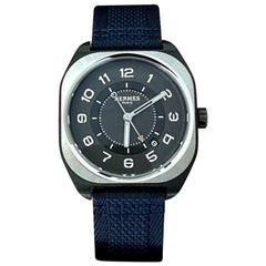 Hermès H08 Watch Titanium 42 mm Black Blue Version New