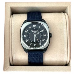 Hermès H08 Watch Titanium 42 mm Black Blue Version New 