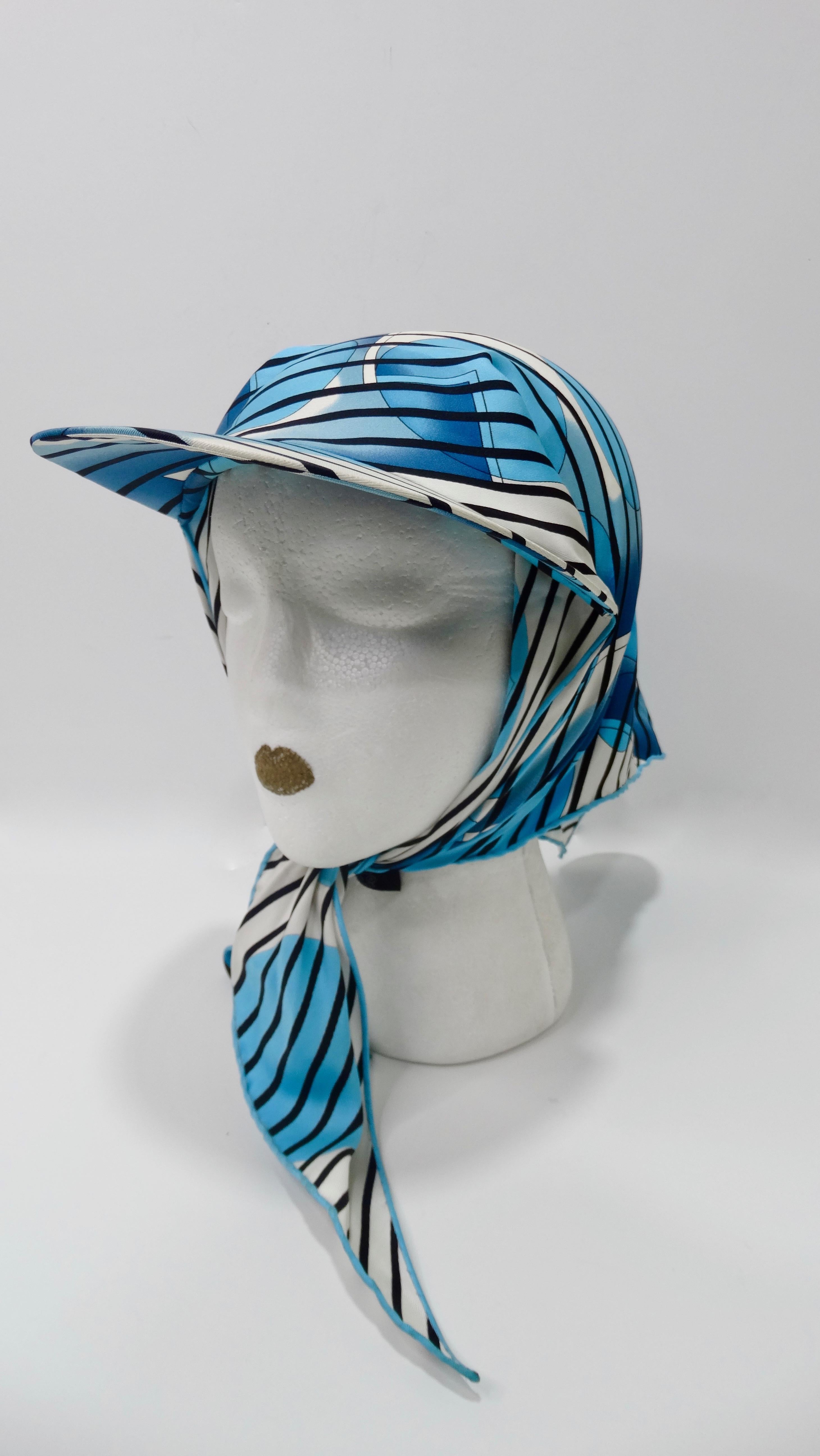 Hermes H20 Blue Pointu Scarf Cap In Good Condition In Scottsdale, AZ