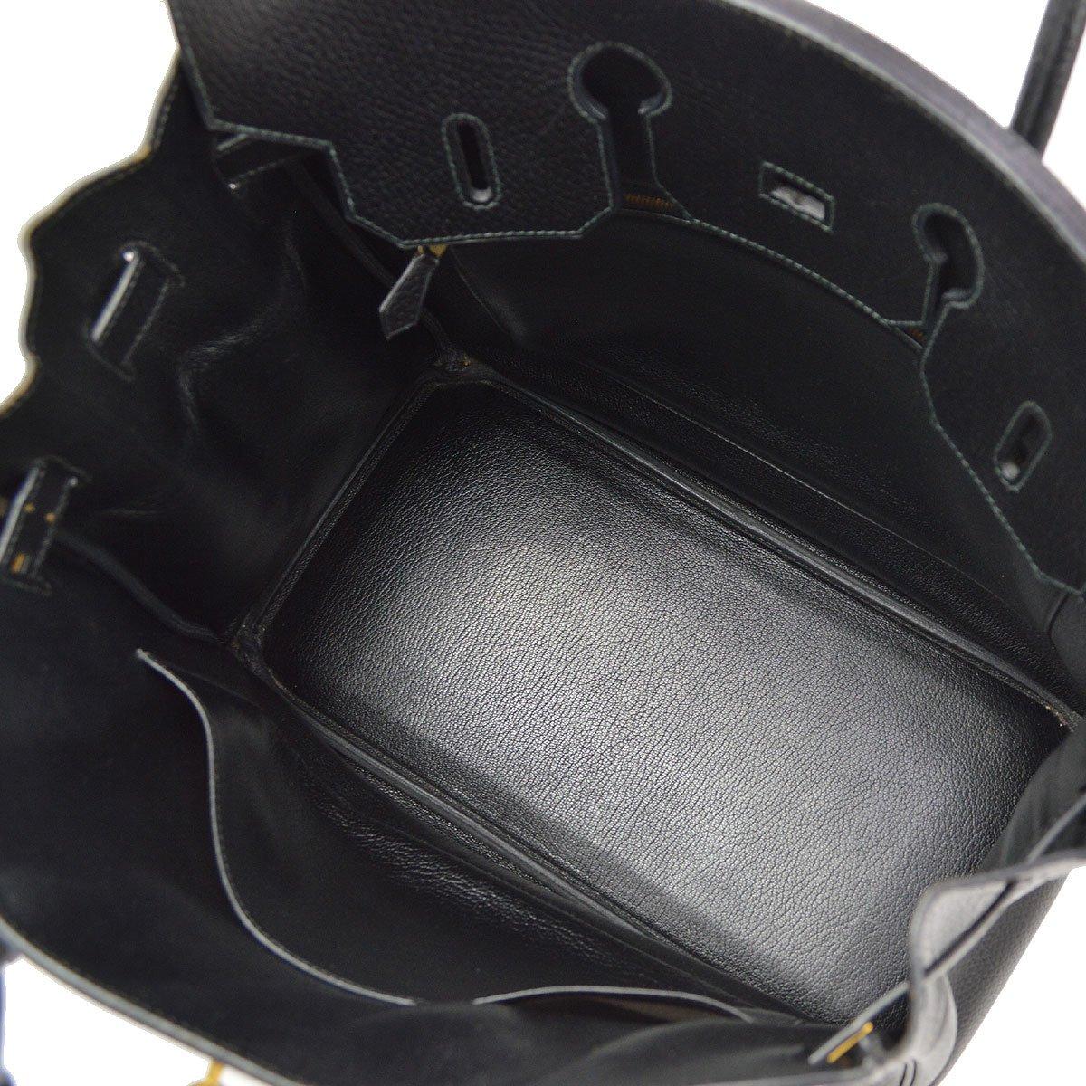 HERMES HAC 32 Black Ardennes Leather Gold Hardware Top Handle Tote Bag In Good Condition In Chicago, IL
