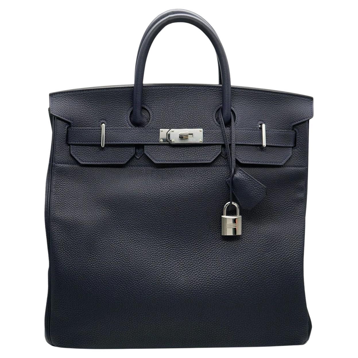 Hermès HAC 40 Bleu Nuit Palladium Hardware Bag For Sale