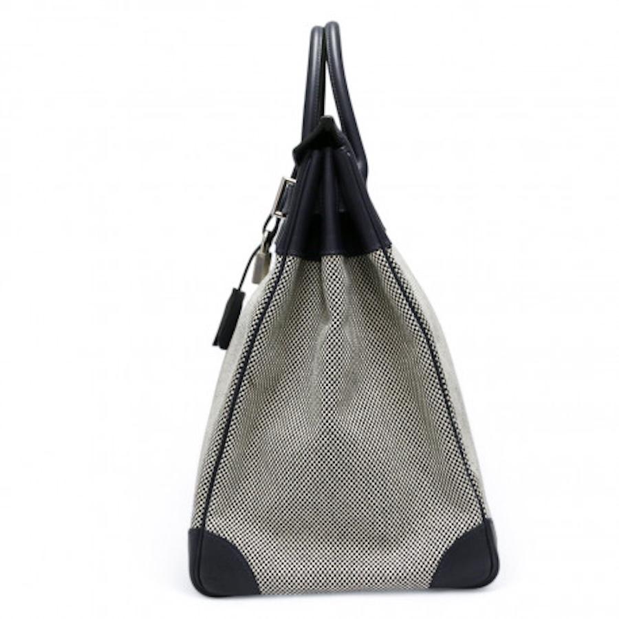 Gris Hermès HAC 40 Toile et cuir à partir de 2023 en vente