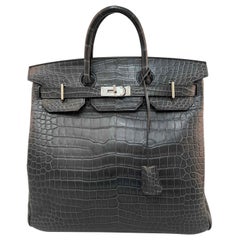 Hermes Hac 40 crocodile graphite