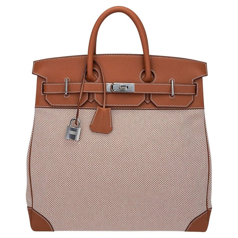 Hermes Quadrille Birkin 25 Sanguine Swift and Toile Palladium Hardware in  2023